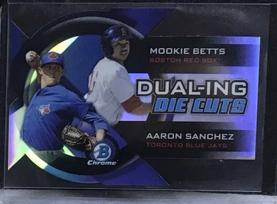 2014 Bowman cromo doble anillo troquelado Mookie Betts Aaron Sanchez refractor DDC-BS Foto 1 de 2