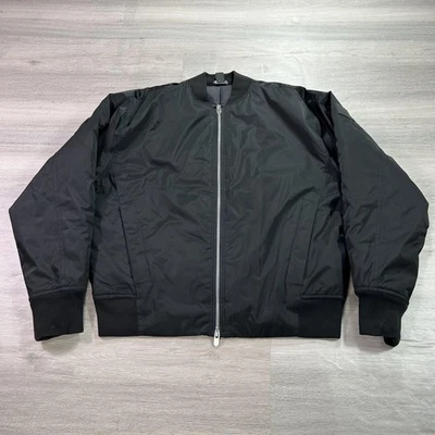 Athleta Jacket Womens Small Black Bomber Insulated Zip Puffer Rib Knit Trim - Image 1 of 4