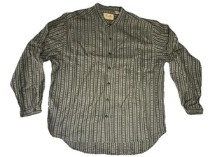 Scully Band Collar Shirt Size X-Large Western Frontier Geometric Striped SASS - Picture 1 of 4