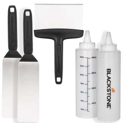 Blackstone 5 Piece Griddle Tool Set with Spatulas Scraper and Squeeze Bottles - Imagem 1 de 4