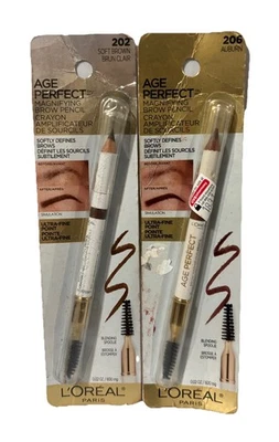 2X L'Oréal Paris Age Perfect Brow Pencil, Soft Brown -  with Vitamin E #202/#206 - Image 1 of 4