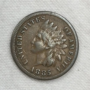1885 Indian Head Penny One Small Cent 1C US Philadelphia Coin ~ Detail Remaining - Picture 1 of 2