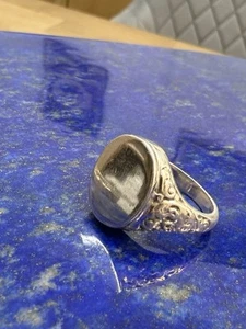 Herrenring freie Gravurplatte I Ring RG:63 Siegelring I 835er Silber I Art Deco - Bild 1 von 9