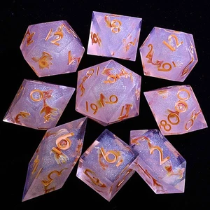 9 Polyhedral Resin Dice Set DD Koi Blossom Fortune for Dungeons Dragons RPG - Picture 1 of 3