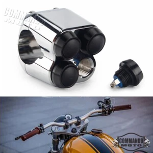4-Button 7/8" Handlebar Momentary M-Switch For Harley Chopper Softail Cafe Racer - Picture 1 of 9