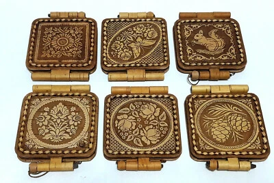 Birkenrinde Holz Reisespiegel Taschenspiegel Schminkspiegel Ökoprodukt Handmade - Bild 1 von 4