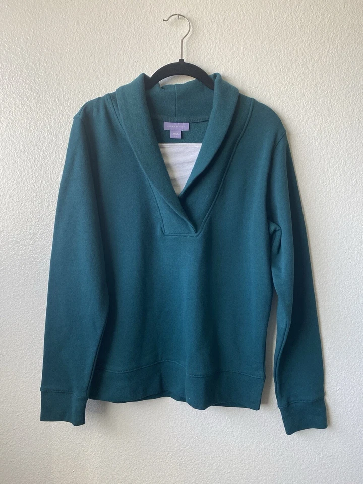 Laura Scott Women's Size SmallSweatshirt Pullover Fleece Lined Green - Image 1 of 4