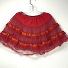 Red Tulle Tutu Under Skirt Girls Size M Lace Satin Ruffles Vintage READ