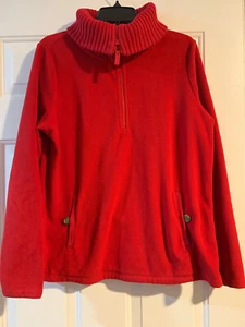 LANDS' END Polyester Fleece Pullover Turtleneck 1/4 Zip Sweater Size L 14-16 - Picture 1 of 5