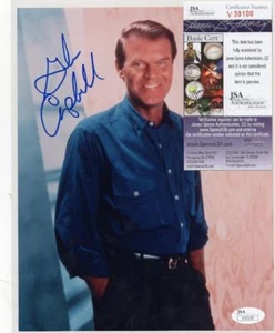 FOTO FIRMADA 8X10 CANTANTE/ACTOR COUNTRY GLEN CAMPBELL FALLECIDO JSA 30100 - Imagen 1 de 2