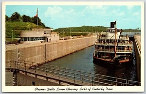 Dampferschiff Delta Königin von Ohio räumt Schleusen des Kentucky Dam Postkarte - Bild 1 von 2