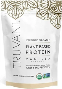 Truvani Vegan Pea Protein Powder | Vanilla, Keto, Gluten - 20 Serving - Picture 1 of 6