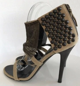 Women's Balmain Sexy Metal Mesh Studded Suede High Heel Shoe size EU38 US8 - Picture 1 of 12