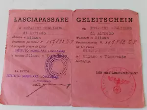 LASCIAPASSARE BILINGUE WW2 - Imagen 1 de 1