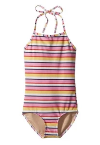NWT $40 TOOBYDOO NYC GIRLS 11/12 YEARS *SAPODILLA CAYES* ONE PIECE SWIMSUIT - Picture 1 of 7