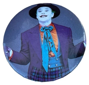 Jack Nicholson The Joker Pinback Button Pin Batman Villain Vintage - Bild 1 von 3