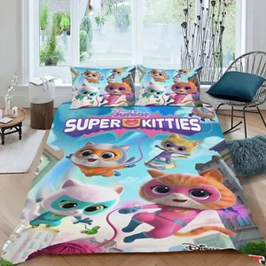 Juegos de cama de 3 piezas SuperKitties juegos de funda nórdica para todas las estaciones para niños ligeros - Imagen 1 de 6