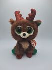 Ty Beanie Boos - FUDGE the Christmas Reindeer (6 Inch) 2019 used with TAGS