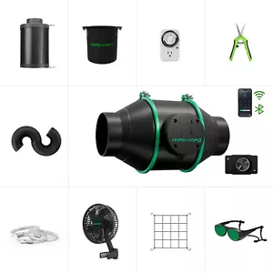Mars Hydro 4''6'' Inline Fan Ducting Ventilation Kit Carbon Filter for Grow Tent - Picture 1 of 165