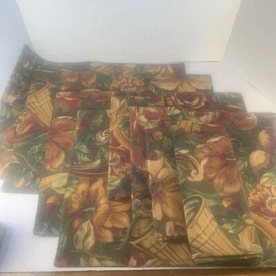 Ralph Lauren BALMORAL Placemat 4 + Napkin 4~8 Pc Set~Rich Autumn Florals Unused - Image 1 of 4