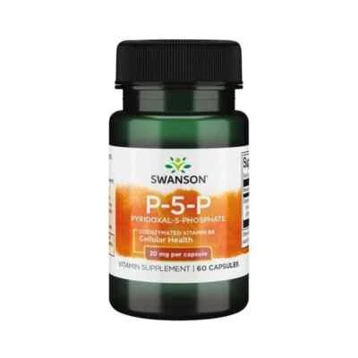 Swanson Vitamin B6 P-5-P (Pyridoxal-5-phosphat) 20 mg, 60 Kapseln