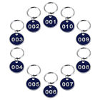  Number Plates Small Metal Tags Key Ring Labels Round Acrylic