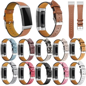 For Fitbit Charge 3/4 Strap Replacement Genuine Leather Wristband Band Bracelet - Picture 1 of 27