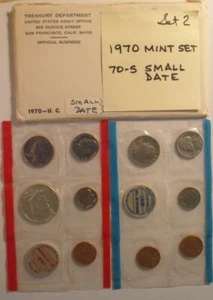 1970 S Small Date Cent AND 40% Silver Kennedy Half (1970 mint set 2) - Picture 1 of 8