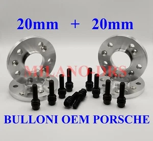 KIT 4 DISTANZIALI RUOTA 20+20mm PORSCHE MACAN + BULLONI OEM BLACK - Imagen 1 de 2