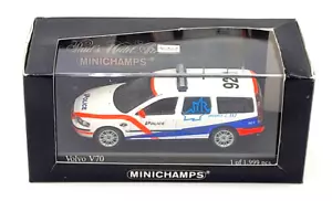 MiniChamps Volvo V70 Police Geneve Car 1:43 Scale Diecast Limited Edition White - Picture 1 of 7