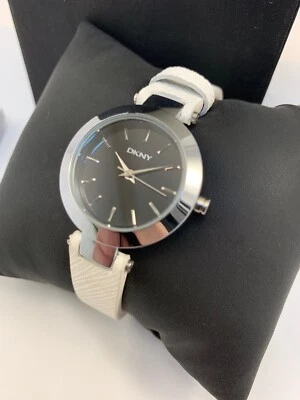 Reloj de cuarzo Dkny Stanhope para mujer esfera negra cuero blanco NY2198 Foto 1 de 4