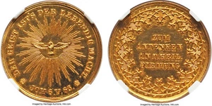 1830 MS 65 PL Prooflike NGC Augsburg Free City Gold "Healing" Souvenir Medallion - Picture 1 of 8