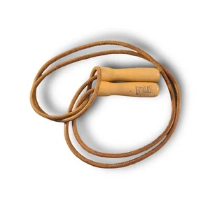 3 Vintage Leather Jump Ropes Wooden Handles incl Everlast , 7", 8", 9" - Picture 1 of 14