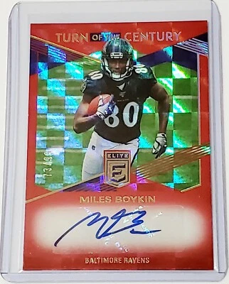 2019 Elite Turn Of The Century (Red) Miles Boykin Rookie Auto SP #'d 73/99 - Image 1 of 2