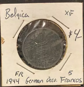 Moneta BELGIO moderna mondiale, 1944, usata, circolata - Foto 1 di 4
