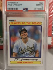 1990 Fleer Jose Canseco Players Of The Decade PSA 10!