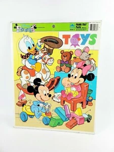 DISNEY BABIES frame puzzle Walt cartoon Donald Duck toy-room tray Mickey 1980s - Picture 1 of 3