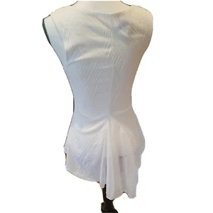 NWT Kanvas $44 Multi Texture Ladies  Top Blouse Shirt Tunic Size M IVORY chiffon - Picture 1 of 10