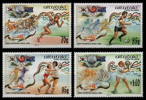 Aitutaki 1988 - Mi-N.o 632-635 ** - Estampillada sin montar o nunca montada - Olympia Seúl - Imagen 1 de 1