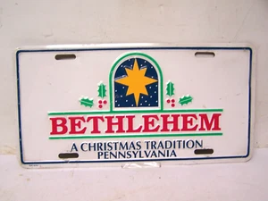CITY OF Bethlehem PA CHRISTMAS TRADITION LICENSE PLATE - Picture 1 of 4