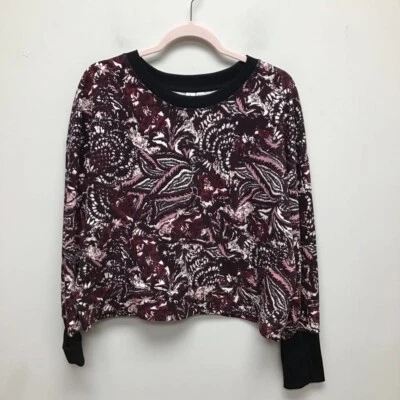 Pulôver feminino Joie moletom multicolorido floral furos para polegar 100% algodão GG novo - Imagem 1 de 4