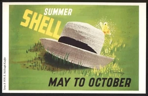 Modern Postcard: 1939 SHELL OIL & PETROL Advert. Summer Shell - May to October - Picture 1 of 1