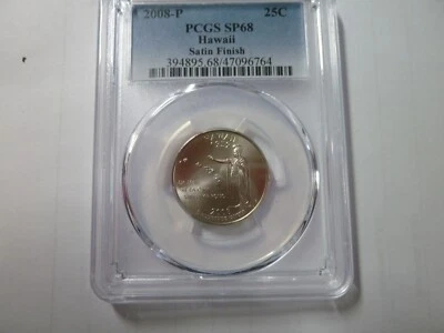 2008-P HAWAII QUARTER PCGS SP68 Satin Finish - Image 1 of 2
