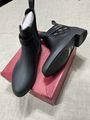 Botas de lluvia al tobillo negras acolchadas para mujer Ferrera Couture by Henry Ferrera - talla 5 Foto 1 de 4