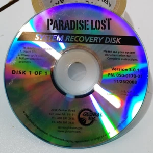 Global Vr PARADISE LOST Arcade Spiel System Recovery Disk Version 3.0.1 - Bild 1 von 2