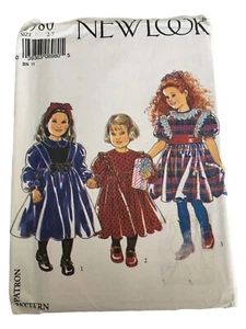 New Look 6980 Sewing Pattern Little Girls Fancy Party Holiday Dress Sz 2-7 UC - Picture 1 of 11