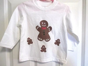 top natalizio bambina ragazzo pan di zenzero bianco uomo 18 mesi top natale bambino - Foto 1 di 9