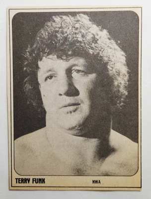 1981 Wrestling Super Stars Magazine Terry Funk Tarjeta de papel WWF WWE NWA Set Break Foto 1 de 2