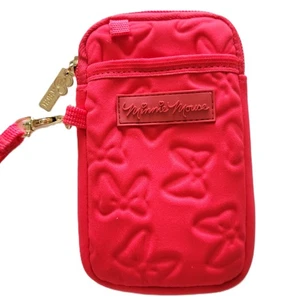 Disney Minnie Mouse Teléfono Celular Bolsa Viaje Rojo Muñequera Arcos Cremallera Dorada Nuevo sin Etiquetas - Imagen 1 de 5