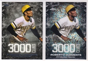 Roberto Clemente 2016 Topps Chrome 3000 Hits Club Speckle Refractor & Base Card! - Picture 1 of 2